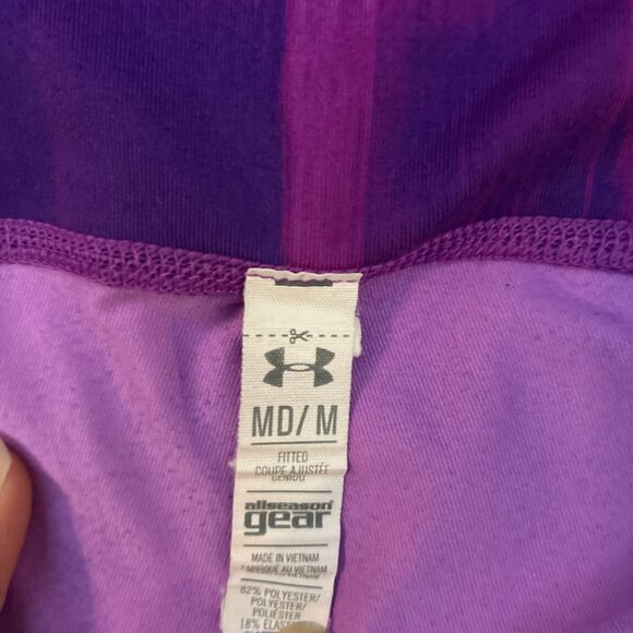 Under Armour Womens Leggings Purple Printed Capri Athletic Compression M - Picture 6 of 6